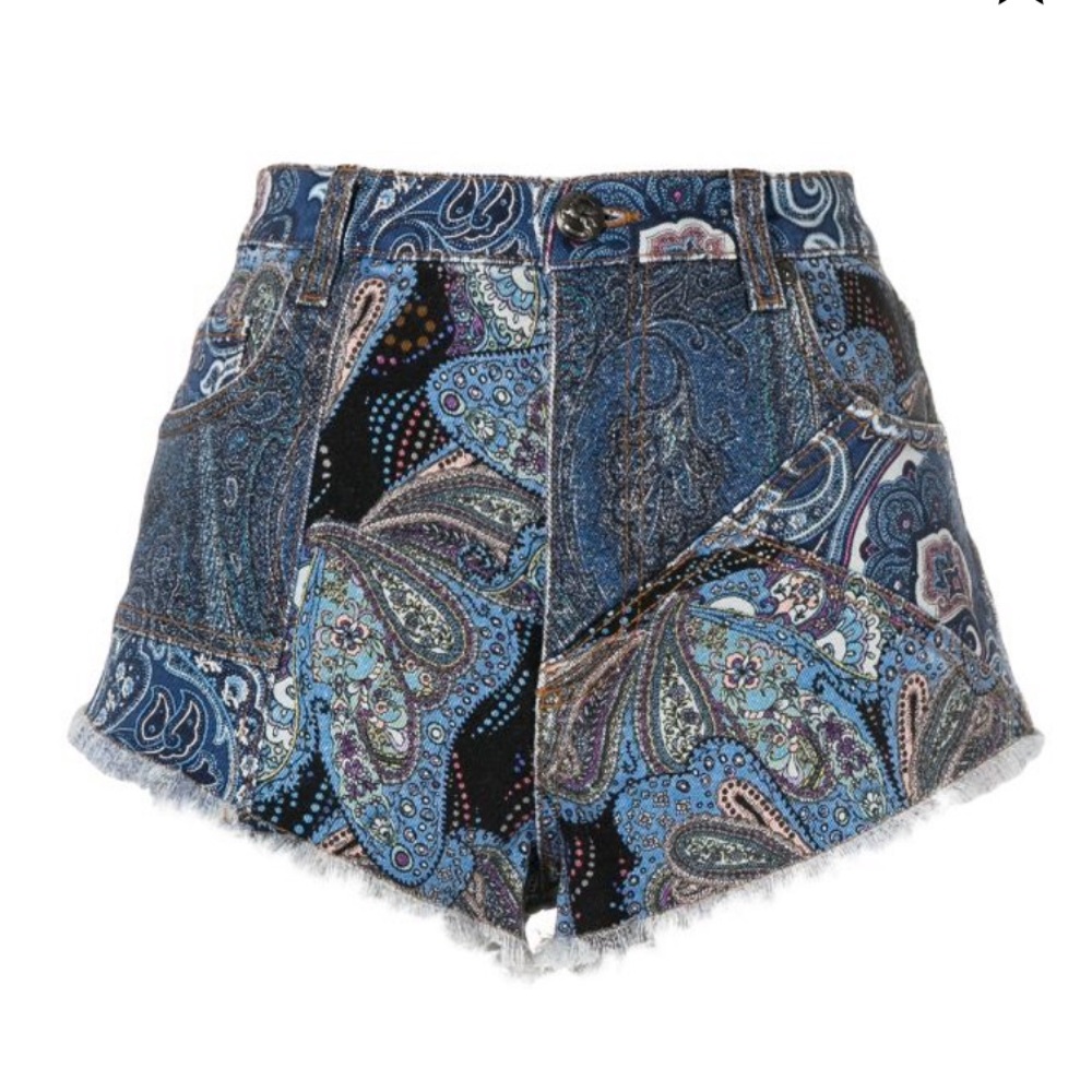 ETRO Milano Cutoff Paisley Print Cheeky Shorts NWT